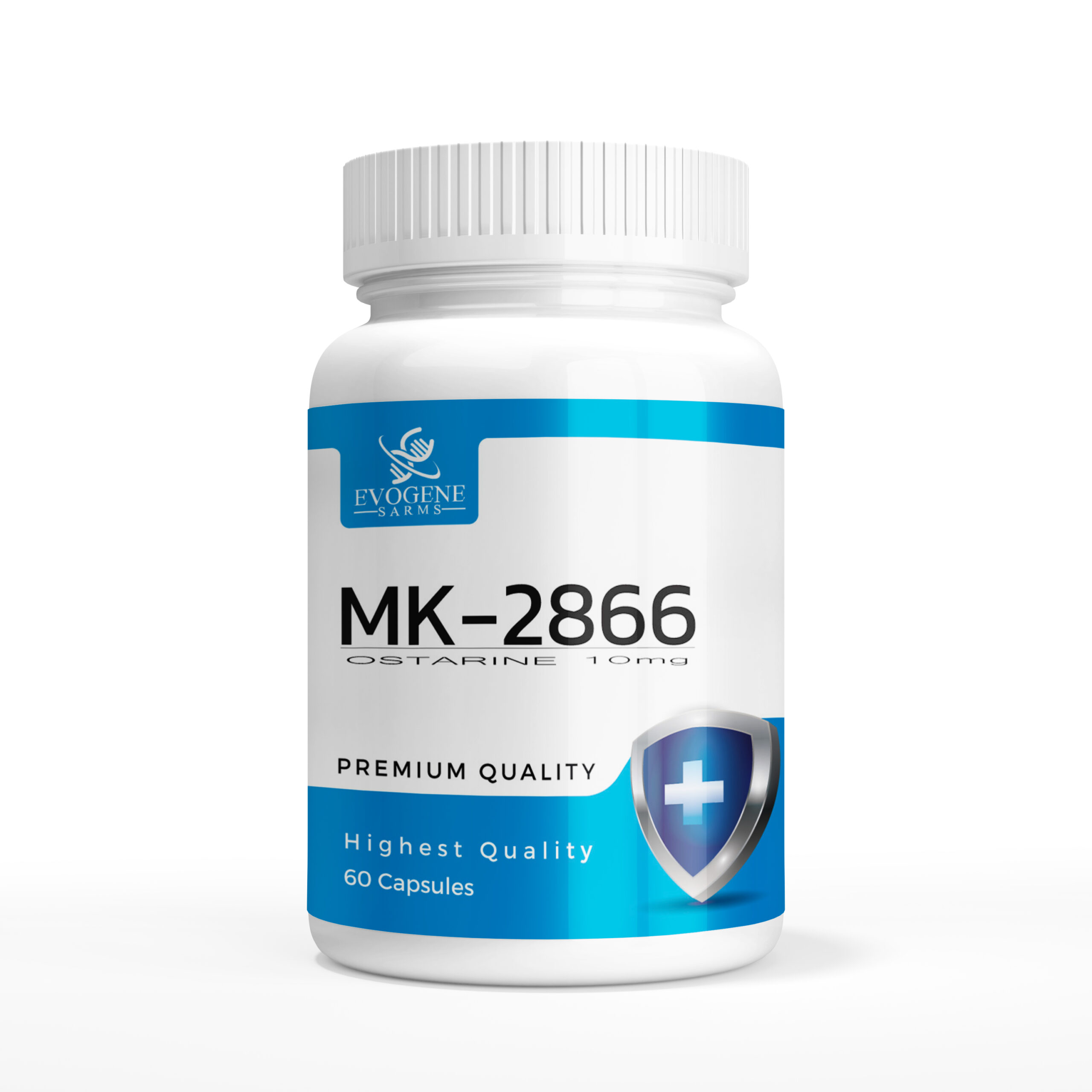 Evogene SARMs MK-2866 10mg bottle with capsules on white background