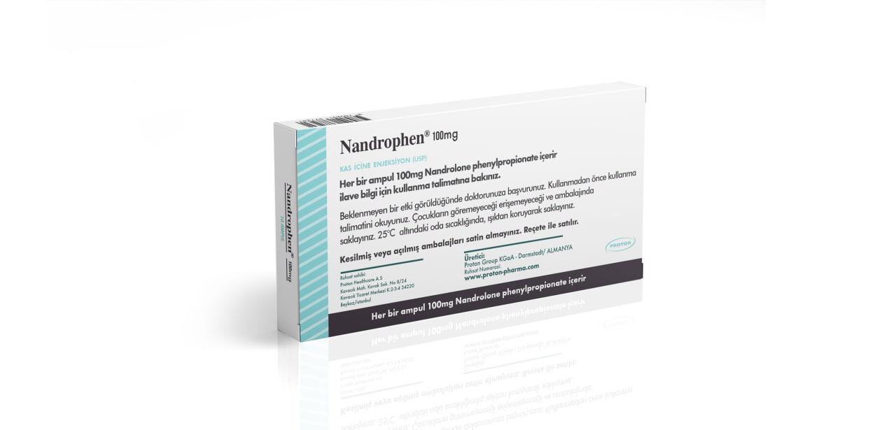 Nandrophen Nandrolone Phenylpropionate 100 mg/mL vial by Proton Pharma, back view