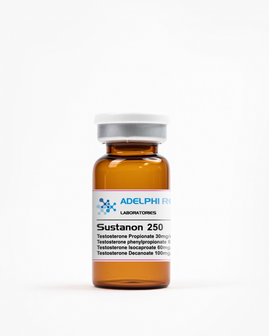 Adelphi Research Sustanon 250 injectable vial with testosterone blend label