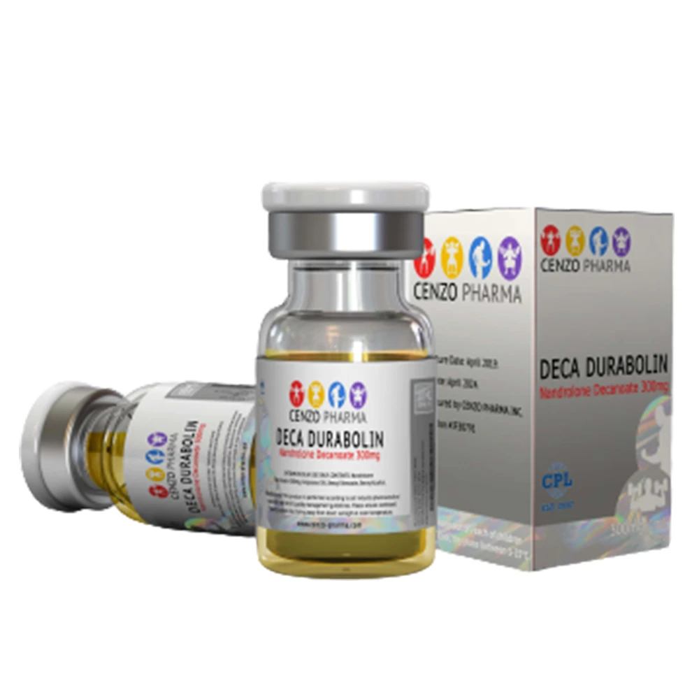 Cenzo Pharma Deca Durabolin 300mg/mL vial with product label and packaging.