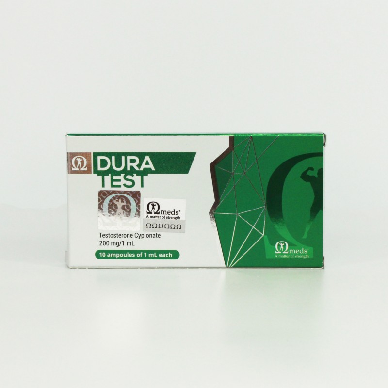Omega Meds Dura Test 200mg/mL vial, injectable Testosterone Cypionate for hormone replacement therapy