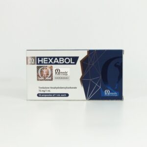 Omega Meds Hexabol 76mg/mL vial, injectable Trenbolone Hexahydrobenzylcarbonate for veterinary muscle growth