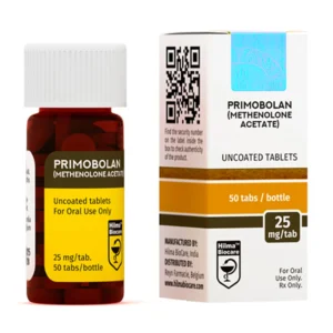 Hilma Biocare Primobolan 25mg tablets bottle, anabolic steroid for medical muscle maintenance
