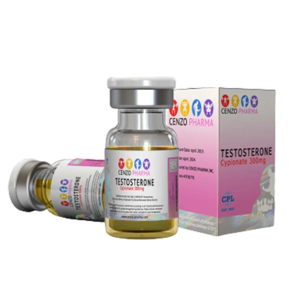 Cenzo Pharma Testosterone Cypionate 300mg/mL vial with label and packaging.