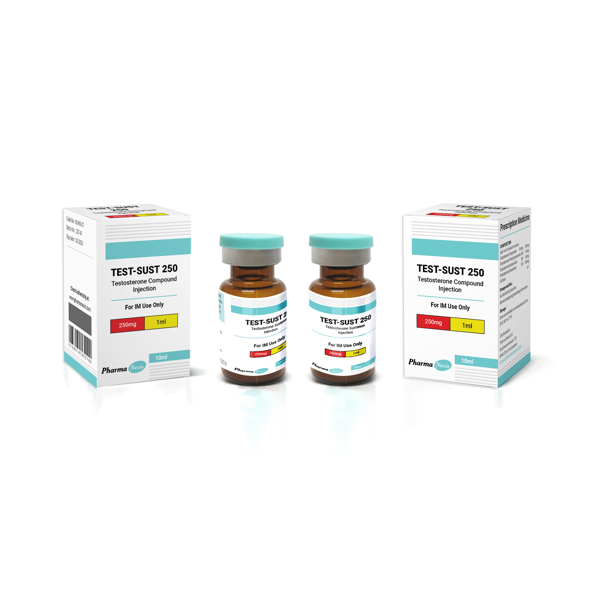 Test Sust 250 – Multi-ester testosterone injectable by Pharma Nevis for clinical use