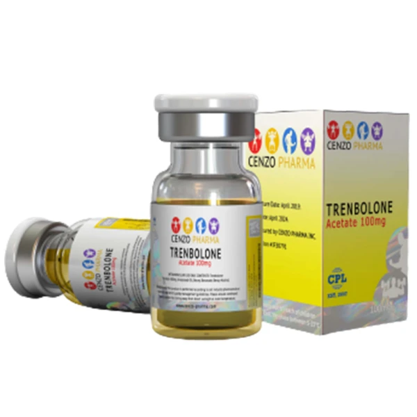 Vial of Trenbolone Acetate 100mg/mL by Cenzo Pharma with product label