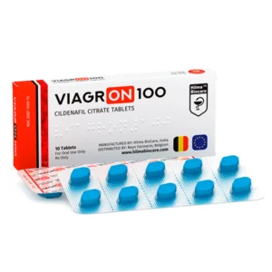 Hilma Biocare Viagron 100mg tablets bottle, erectile dysfunction treatment with Sildenafil Citrate