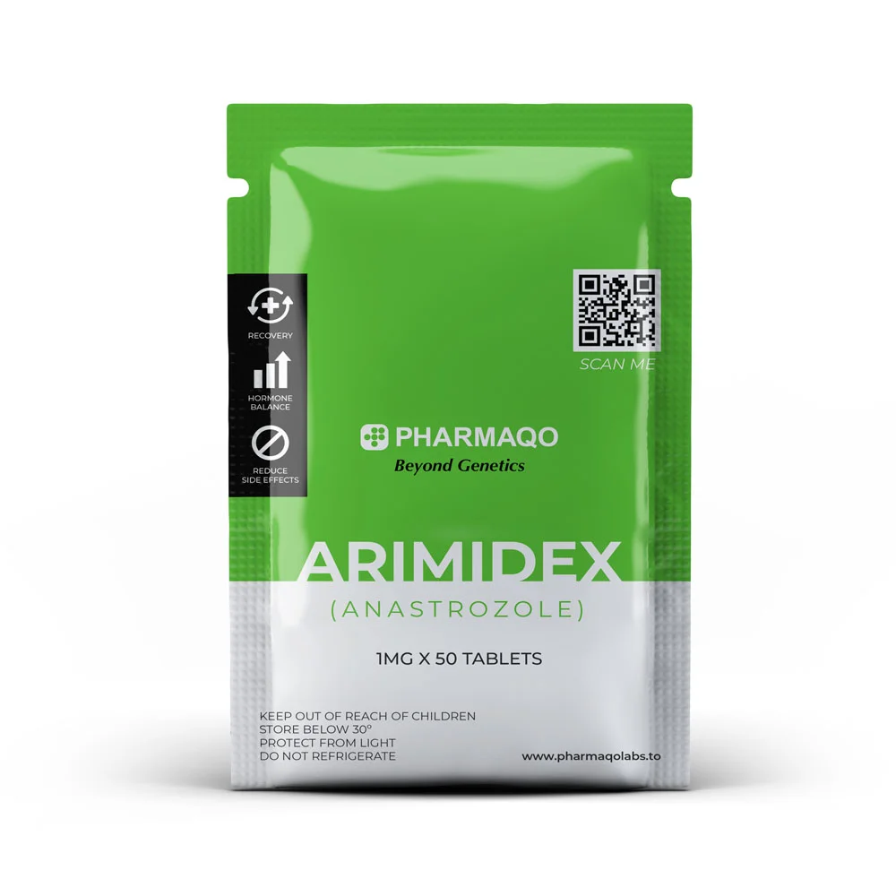 PharmaQo Arimidex 1 pack with 50 tablets – 1 mg Anastrozole oral tablets for research use